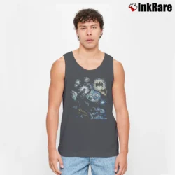Men’s Batman Starry Night Comic Art Tank Top in charcoal | Breathable, Active-Friendly Design
