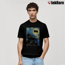 Men’s Batman Starry Night Style Painting Graphic Classic T-Shirt in black | Soft, Breathable Everyday Wear