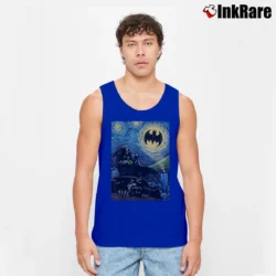 Men’s Batman Starry Night Style Painting Graphic Tank Top in royal blue | Breathable, Active-Friendly Design