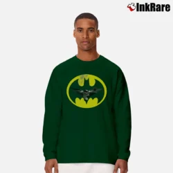 Men’s Batman Super Hero Graphic Long-Sleeve Shirt in forest green | Sleek, Lightweight, Year-Round Wear