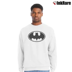 Men’s Batman Symbol Classic Crewneck Sweatshirt in white | Cozy Fabric, Clean Style