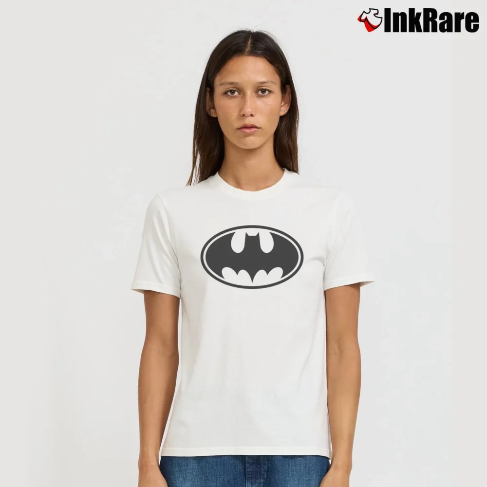 Women’s Batman Symbol Classic Signature T-Shirt in white | Soft, Flattering Fit