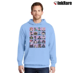 Men’s Batman The Animated Series Heroes And Villains Pullover Hoodie in light blue | Cozy, Durable, Modern Fit