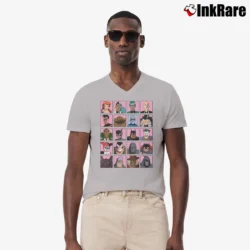 Men’s Batman The Animated Series Heroes And Villains V-Neck Tee in sport grey | Sharp, Breathable, Everyday Staple