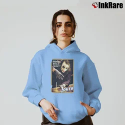 Women’s Batman The Dark Knight Joker Magic Trick Cozy Hoodie in light blue | Warm, Structured, Stylish