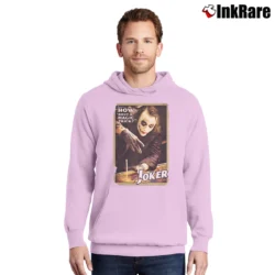 Men’s Batman The Dark Knight Joker Magic Trick Pullover Hoodie in light pink | Cozy, Durable, Modern Fit
