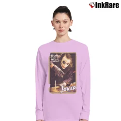 Women’s Batman The Dark Knight Joker Magic Trick Long-Sleeve Top in light pink | Sleek, Versatile, All-Season