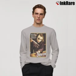 Men’s Batman The Dark Knight Joker Magic Trick Long-Sleeve Shirt in sport grey | Sleek, Lightweight, Year-Round Wear