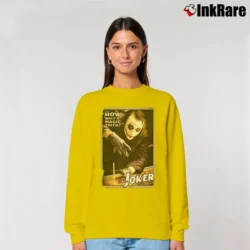 Women’s Batman The Dark Knight Joker Magic Trick Relaxed Sweatshirt in yellow | Soft, Laid-Back Vibe