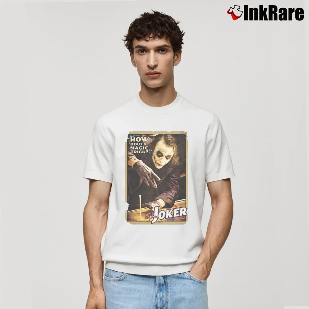 Men’s Batman The Dark Knight Joker Magic Trick Classic T-Shirt in white | Soft, Breathable Everyday Wear