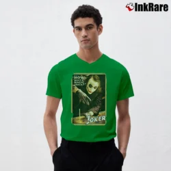 Men’s Batman The Dark Knight Joker Magic Trick V-Neck Tee in irish green | Sharp, Breathable, Everyday Staple