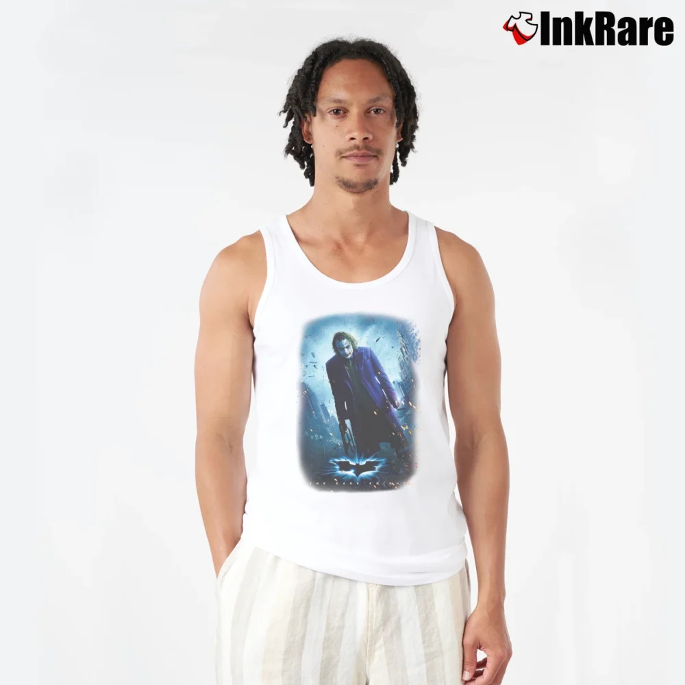 Men’s Batman The Dark Knight Promo Movie Tank Top in white | Breathable, Active-Friendly Design