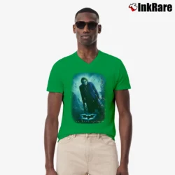 Men’s Batman The Dark Knight Promo Movie V-Neck Tee in irish green | Sharp, Breathable, Everyday Staple