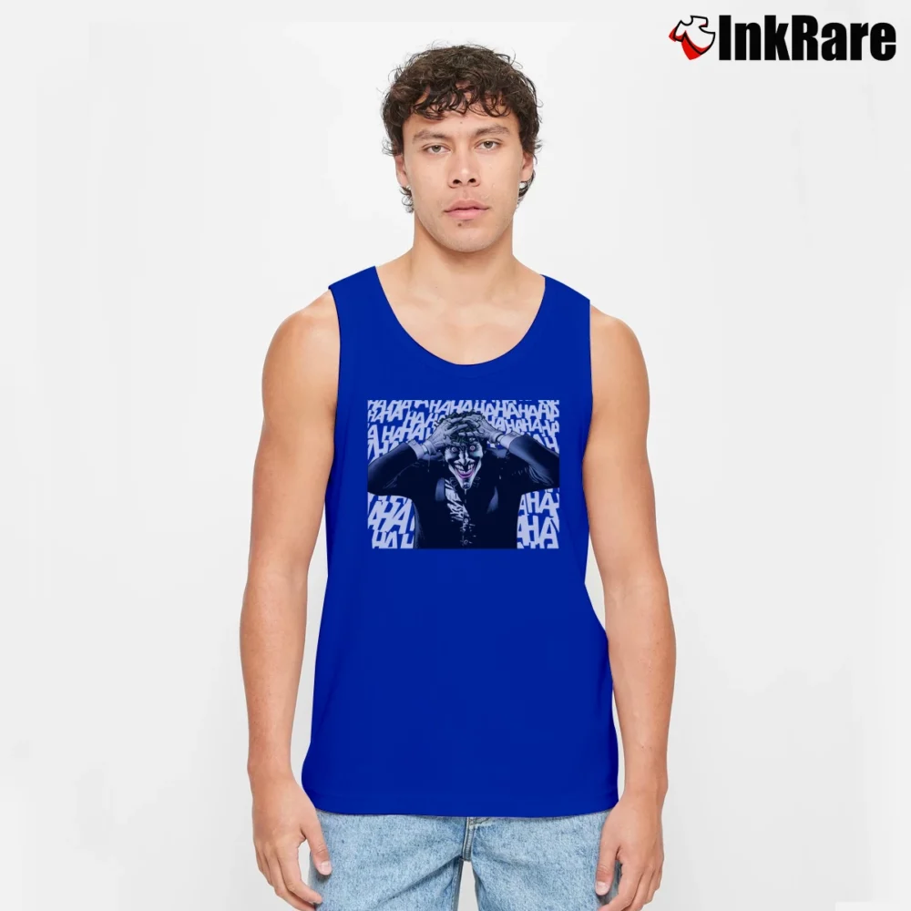 Men’s Batman The Joker Killing Joke Graphic DC Comics Tank Top in royal blue | Breathable, Active-Friendly Design