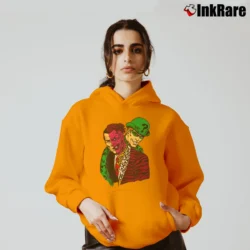 Women’s Batman The Riddler X Two Face Big Graphic Comic Cozy Hoodie in orange | Warm, Structured, Stylish