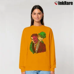 Women’s Batman The Riddler X Two Face Big Graphic Comic Relaxed Sweatshirt in orange | Soft, Laid-Back Vibe