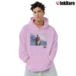Men’s Batman TV Series Surfing Logo Retro Pullover Hoodie in light pink | Cozy, Durable, Modern Fit