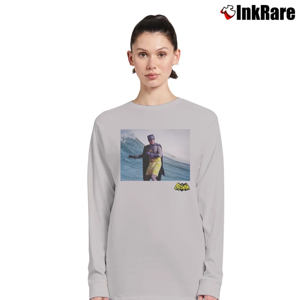 Women’s Batman TV Series Surfing Logo Retro Long-Sleeve Top in sport grey | Sleek, Versatile, All-Season