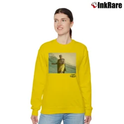 Women’s Batman TV Series Surfing Logo Retro Relaxed Sweatshirt in yellow | Soft, Laid-Back Vibe