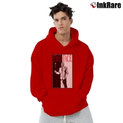 Men’s Batman Two Face Scarface Parody Graphic Pullover Hoodie in red | Cozy, Durable, Modern Fit