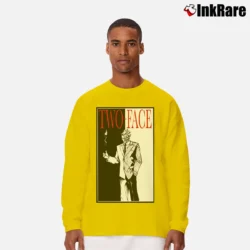 Men’s Batman Two Face Scarface Parody Graphic Long-Sleeve Shirt in yellow | Sleek, Lightweight, Year-Round Wear