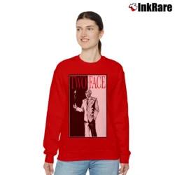Women’s Batman Two Face Scarface Parody Graphic Relaxed Sweatshirt in red | Soft, Laid-Back Vibe