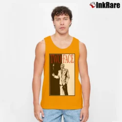 Men’s Batman Two Face Scarface Parody Graphic Tank Top in orange | Breathable, Active-Friendly Design