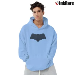 Men’s Batman V Superman Bat Symbol Black Pullover Hoodie in light blue | Cozy, Durable, Modern Fit