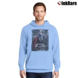 Men’s Batman V Superman Dawn Of Justice Poster Pullover Hoodie in light blue | Cozy, Durable, Modern Fit