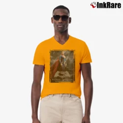 Men’s Batman V Superman Dawn Of Justice Poster V-Neck Tee in orange | Sharp, Breathable, Everyday Staple