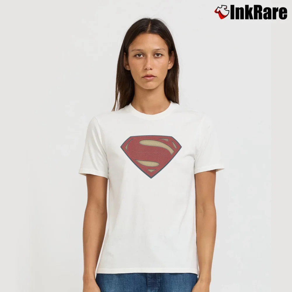 Women’s Batman V Superman Movie Superman Logo Graphic Signature T-Shirt in white | Soft, Flattering Fit