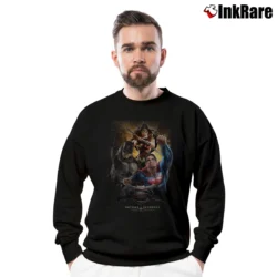 Men’s Batman V Superman Trinity Action Crewneck Sweatshirt in black | Cozy Fabric, Clean Style