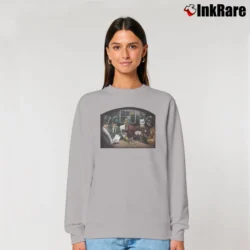 Women’s Batman Villains Playing Poker Graphic Comic Relaxed Sweatshirt in sport grey | Soft, Laid-Back Vibe