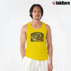 Men’s Batman Villains Playing Poker Graphic Comic Tank Top in yellow | Breathable, Active-Friendly Design