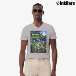 Men’s Batman Vs Teenage Mutant Ninja Turtles Crossover V-Neck Tee in sport grey | Sharp, Breathable, Everyday Staple