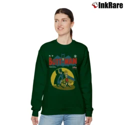 Women’s Batman X Beavis And Butthead Butt - Man Parody Relaxed Sweatshirt in forest green | Soft, Laid-Back Vibe