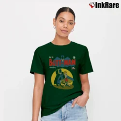 Women’s Batman X Beavis And Butthead Butt - Man Parody Signature T-Shirt in forest green | Soft, Flattering Fit