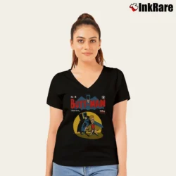 Women’s Batman X Beavis And Butthead Butt - Man Parody V-Neck Tee in black | Chic Neckline, Soft Texture