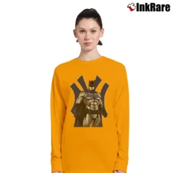 Women’s Batman Yankees DC Comics Crossover Baseball Long-Sleeve Top in orange | Sleek, Versatile, All-Season
