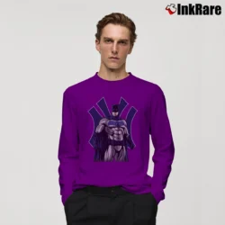 Men’s Batman Yankees DC Comics Crossover Baseball Long-Sleeve Shirt in purple | Sleek, Lightweight, Year-Round Wear