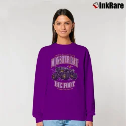 Women’s Batmobile Monster Truck Car Graphic Relaxed Sweatshirt in purple | Soft, Laid-Back Vibe