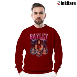 Men’s Bayley WWE Crewneck Sweatshirt in maroon | Cozy Fabric, Clean Style