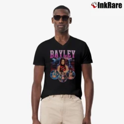 Men’s Bayley WWE V-Neck Tee in black | Sharp, Breathable, Everyday Staple