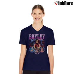 Women’s Bayley WWE V-Neck Tee in navy | Chic Neckline, Soft Texture