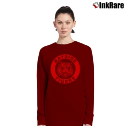 Women’s Bayside High School Tigers 90s Retro Long-Sleeve Top in maroon | Sleek, Versatile, All-Season