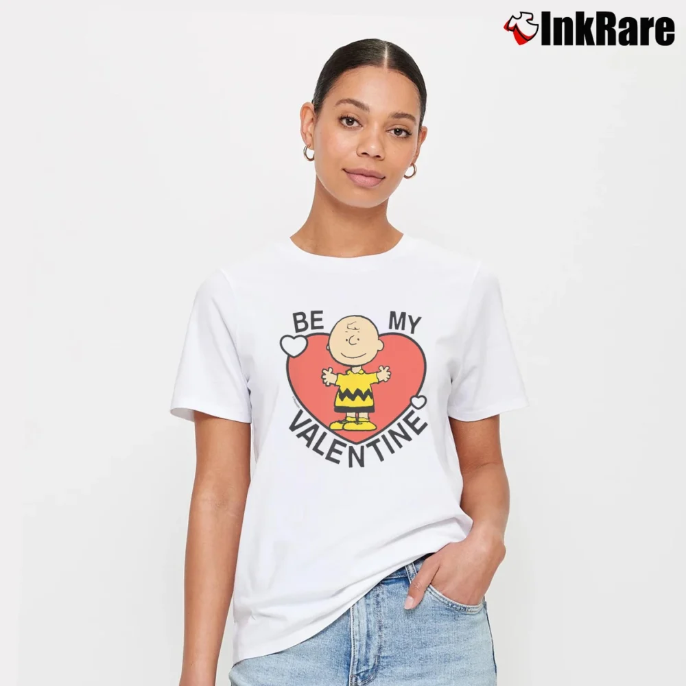 Women’s Be My Valentine Charlie Brown T-Shirt in white | Soft, Flattering Fit