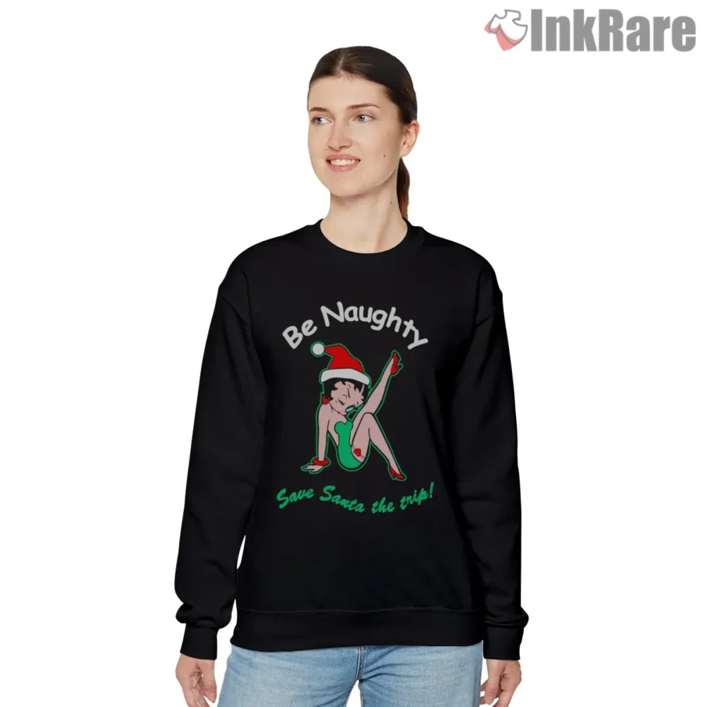 Be Naughty Save Santa The Trip Betty Boop Christmas Shirt on graphic shirt for women graphic tee