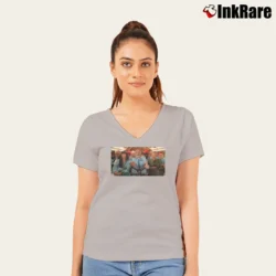 Women’s Be Still Life Aquatic With Steve Zissou V-Neck Tee in sport grey | Chic Neckline, Soft Texture