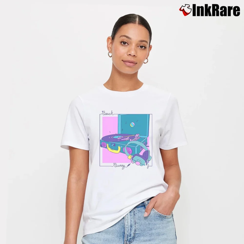 Women’s Beach Bunny Prom Queen Album Tour Signature T-Shirt in white | Soft, Flattering Fit