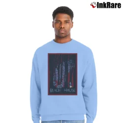 Men’s Beach House Band Music Crewneck Sweatshirt in light blue | Cozy Fabric, Clean Style